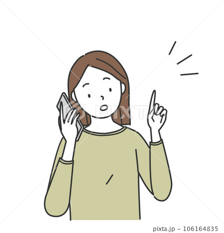 スマートフォンで電話をする若い女性 スマートフォンで電話をする若い女性 106164835