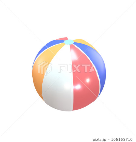 3D icon beach ball rendered isolated on the colored background 106165710