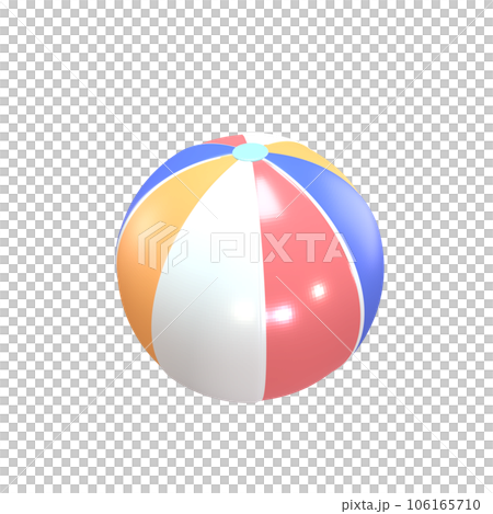 3D icon beach ball rendered isolated on the colored background 106165710