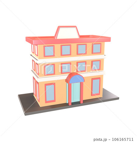 3D icon hotel building rendered isolated on the colored background 106165711