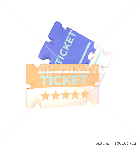 3D icon ticket rendered isolated on the colored background 106165712