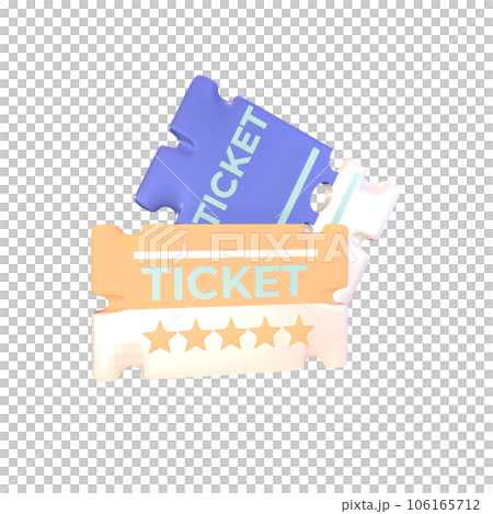 3D icon ticket rendered isolated on the colored background 106165712