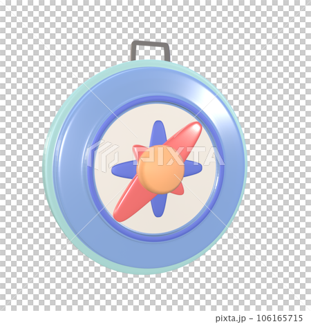 3D icon compass rendered isolated on the colored background 106165715