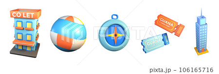 3D icon world tourism day collection rendered isolated on the transparent background 106165716