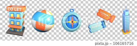 3D icon world tourism day collection rendered isolated on the transparent background 106165716