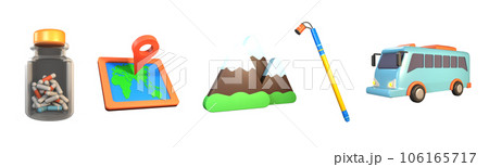 3D icon world tourism day collection rendered isolated on the transparent background 106165717