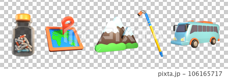 3D icon world tourism day collection rendered isolated on the transparent background 106165717