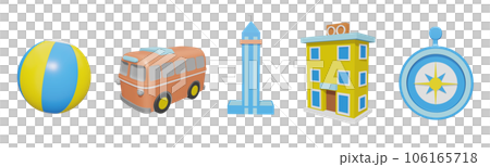 3D icon world tourism day collection rendered isolated on the transparent background 106165718