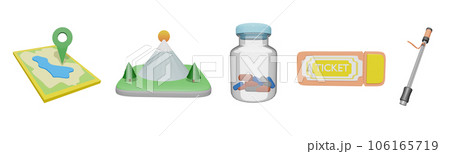 3D icon world tourism day collection rendered isolated on the transparent background 106165719