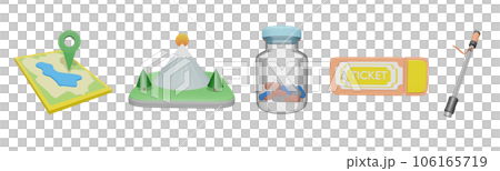 3D icon world tourism day collection rendered isolated on the transparent background 106165719