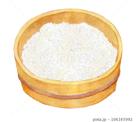 水彩イラスト 手描きイラスト 寿司桶の酢飯 水彩イラスト 手描きイラスト 寿司桶の酢飯 106165992