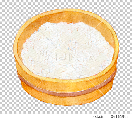 水彩イラスト 手描きイラスト 寿司桶の酢飯 水彩イラスト 手描きイラスト 寿司桶の酢飯 106165992