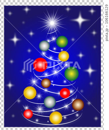 White Christmas tree and colorful ball ornaments 106166129
