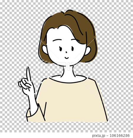Illustration of a woman pointing Illustration of a woman pointing 106166286