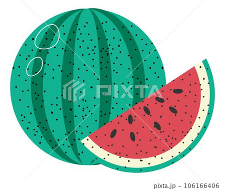 Watermelon fruit with seeds, ripe products vector Watermelon fruit with seeds, ripe products vector 106166406