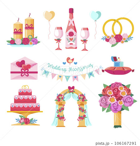 Wedding accessories and florists compositions 106167291