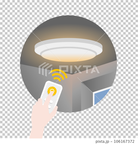 Simple illustration_white ceiling light, night light, remote control, switch 106167372