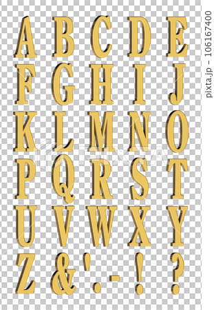 3D Font Pack 7 [Alphabet/cap/three-dimensional letters/alphabet] gold, gold 106167400