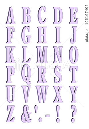 3D Font Pack 7［Alphabet/cap/立体文字/アルファベット］パープル,紫 106167402