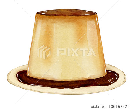 Watercolor pudding Hand drawn watercolor illustration isolated element Watercolor pudding Hand drawn watercolor illustration isolated element 106167429