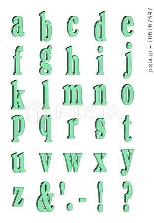 3D Font Pack 7［Alphabet/sml/立体文字/アルファベット］グリーン,緑 106167547