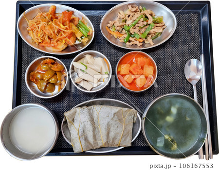 Korean food for hospitalized patients in Korea, isolated on transparent background Korean food for hospitalized patients in Korea, isolated on transparent background 106167553