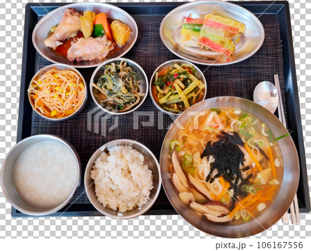 Korean food for hospitalized patients in Korea, isolated on transparent background 106167556