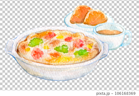 水彩イラスト グラタンセット 水彩イラスト グラタンセット 106168369