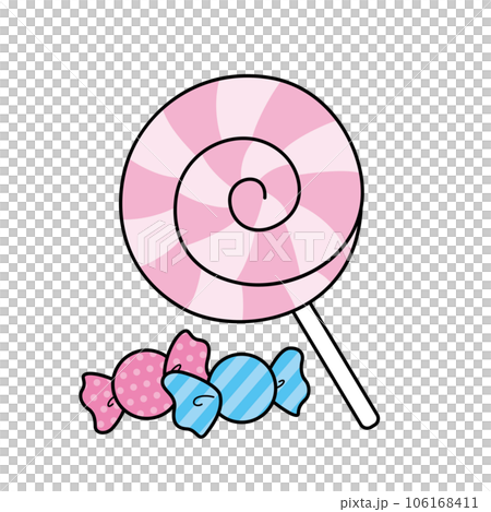 Simple and cute candy illustration white - Stock Illustration