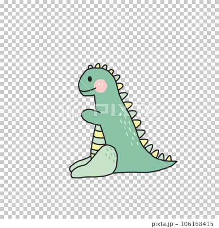 Cute cartoon pastel doodle hand draw dinosaur  106168415