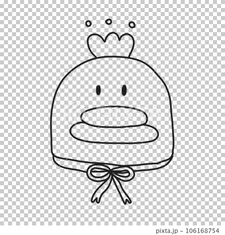 Cute cartoon pastel doodle hand draw duck 106168754