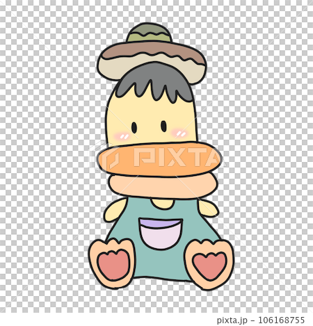 Cute cartoon pastel doodle hand draw duck 106168755