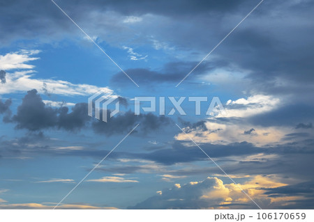Atmospheric nightfall cloudscape. Sky background. 106170659