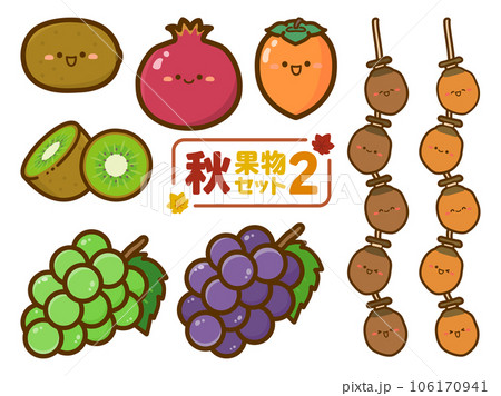 秋が旬のフルーツのイラストセット 106170941