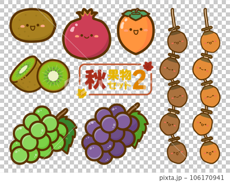 秋が旬のフルーツのイラストセット 106170941