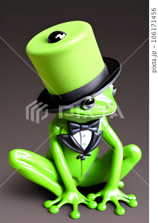 the small enchanting frog in suit 106171456