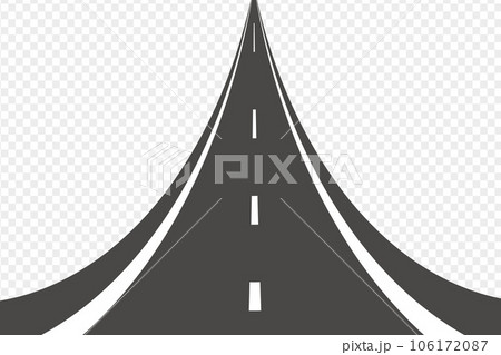 Road with white lines. Winding road. Journey traffic curved highway. Vector illustration EPS10 106172087