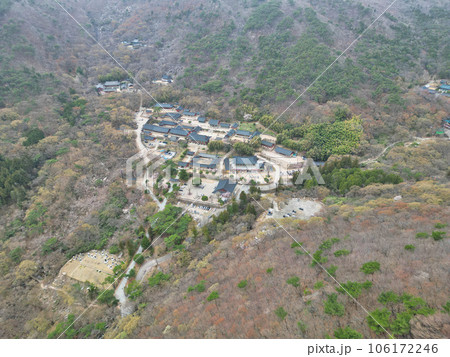 Aerial view of beomeosa buddhist temple, Busan , South Korea, Asia Aerial view of beomeosa buddhist temple, Busan , South Korea, Asia 106172246