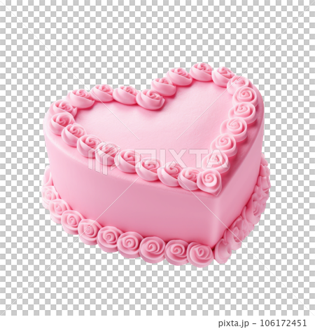 Cut-Off Heart Shape Pink Valentine Wedding Cake 106172451