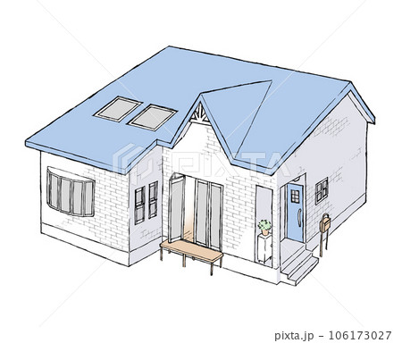 かわいい平屋(天窓とフルオープンサッシ)カラー かわいい平屋(天窓とフルオープンサッシ)カラー 106173027