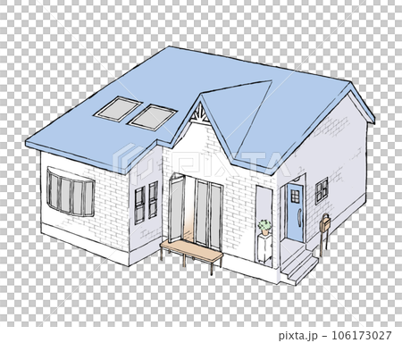 かわいい平屋(天窓とフルオープンサッシ)カラー かわいい平屋(天窓とフルオープンサッシ)カラー 106173027