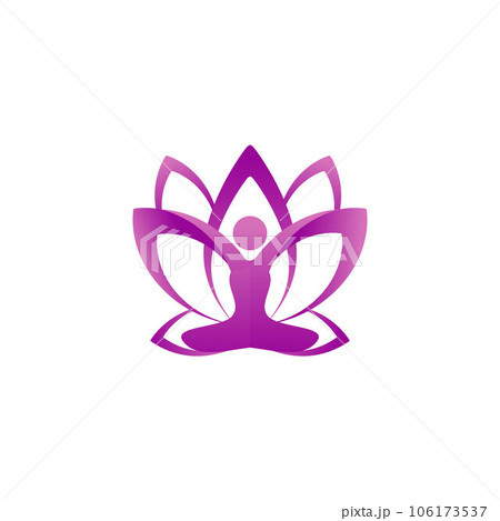 Abstract Lotus Flower and People Logo design 106173537