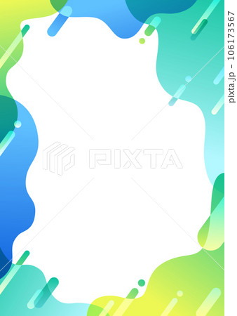 ブルーとグリーンの幾何学パターンのフレーム背景素材 106173567