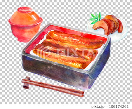 うな重セット　水彩イラスト　うなぎ屋 106174261