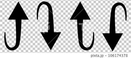 Set of arrows curving up and down (black) Set of arrows curving up and down (black) 106174378
