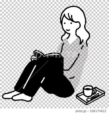 Young woman relaxing and reading a magazine Young woman relaxing and reading a magazine 106174822