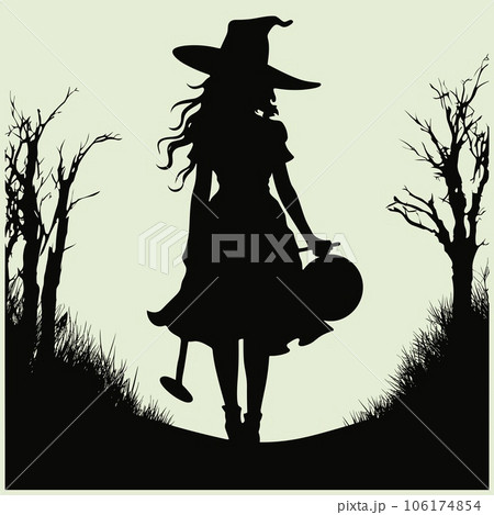 Mysterious Halloween Silhouette Setting and Scene Mysterious Halloween Silhouette Setting and Scene 106174854