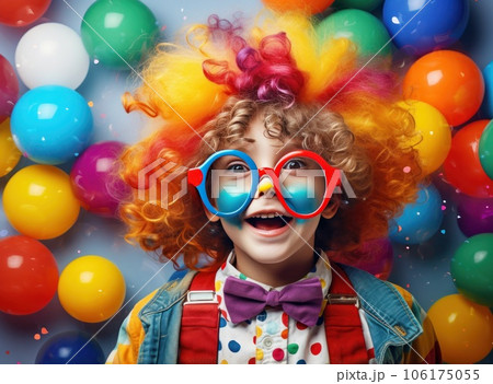 Creative party clown child Creative party clown child 106175055