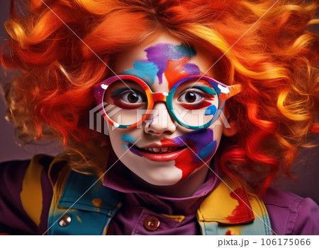 Creative party clown child Creative party clown child 106175066