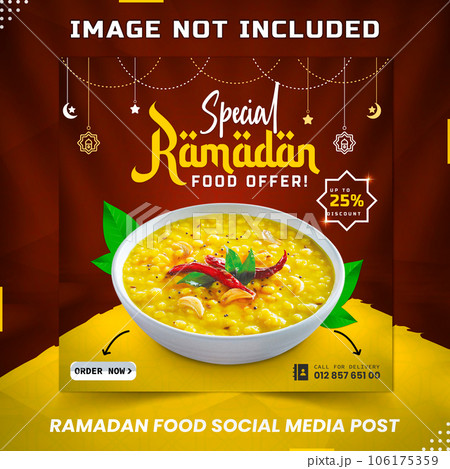 Ramadan kareem delicious food banner design and facebook cover template 106175359